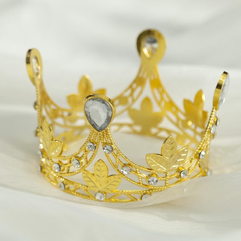 Детская корона принцессы, корона для девочек, день рождения, фестиваль, представление, круглая кристаллическая повязка на голову, детские аксессуары для волос для выступлений