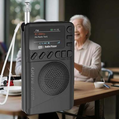 Мини DAB FM Цифровое радио с разъемом для наушников Цветной экран Карманное радио Перезаряжаемое Воспроизведение MP3 Динамик для бега, спорта