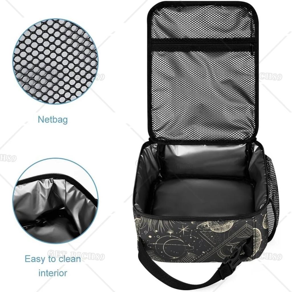 Прямоугольная сумка для ланча Sun and Moon, изолированная переносная сумка для ланча, сумки-тоуты для взрослых, мужчин, женщин, работы, путешествий, пикника, офиса, подарков