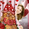 Nidoul Valentines Day Shower Curtain Gnome Valentine's Day Shower Curtain for Bathroom Valentine Romantic Red Heart Aesthetic Fabric Waterproof Cute