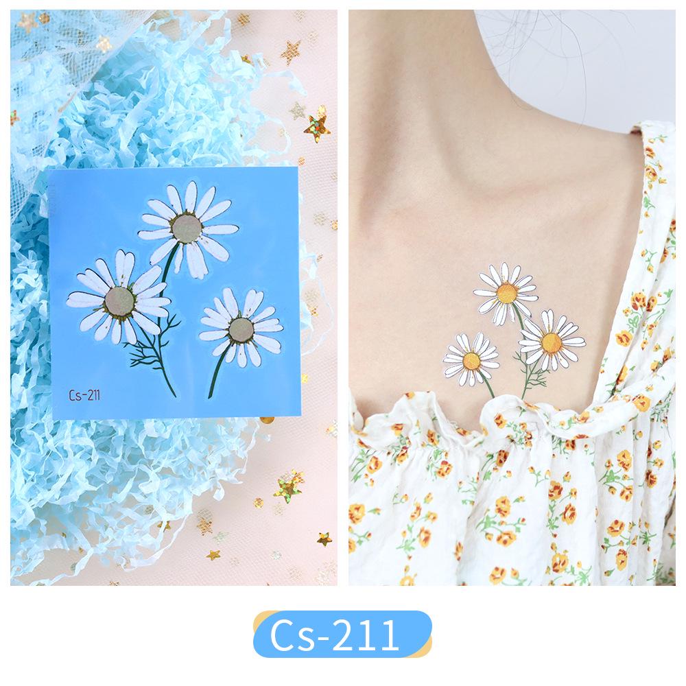 Trendy White Flower Temporary Tattoo Stickers for Face & Arm