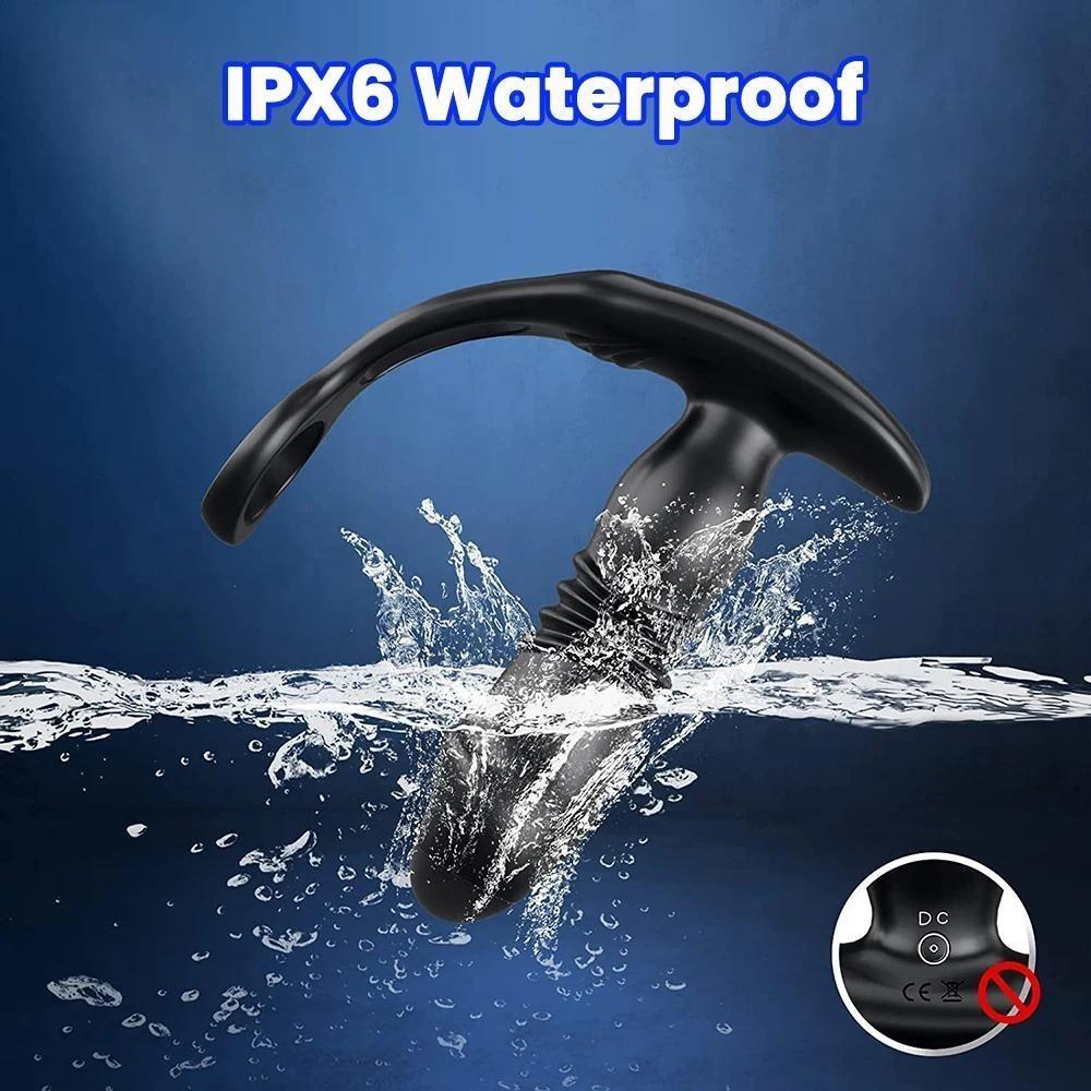 Male Sex Toys Prostate Massager 4 In 1 Vibrating Cock Ring Penis Ring with Remote Control 7 Patterns G Spot Vibrator Adult Sex Toys for Couples