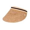Helen Kaminski HAT52203 NUBS Bianca 8 Black Striped Visor Sun Cap