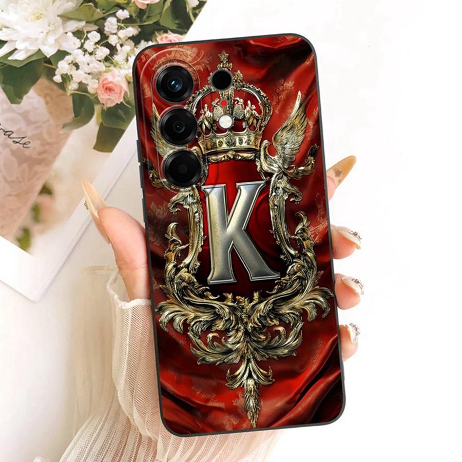 Для чехла на телефон Tecno Camon 50 CN5 Буква алфавита от A до Z Силиконовая мягкая задняя крышка Для Tecno Camon 50 Pro 2026 Чехол Алфавит Capa