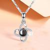Four-leaf Clover Projection Necklace for Women Japanese and Korean Simple Student Forest Flower Pendant Collarbone Chain