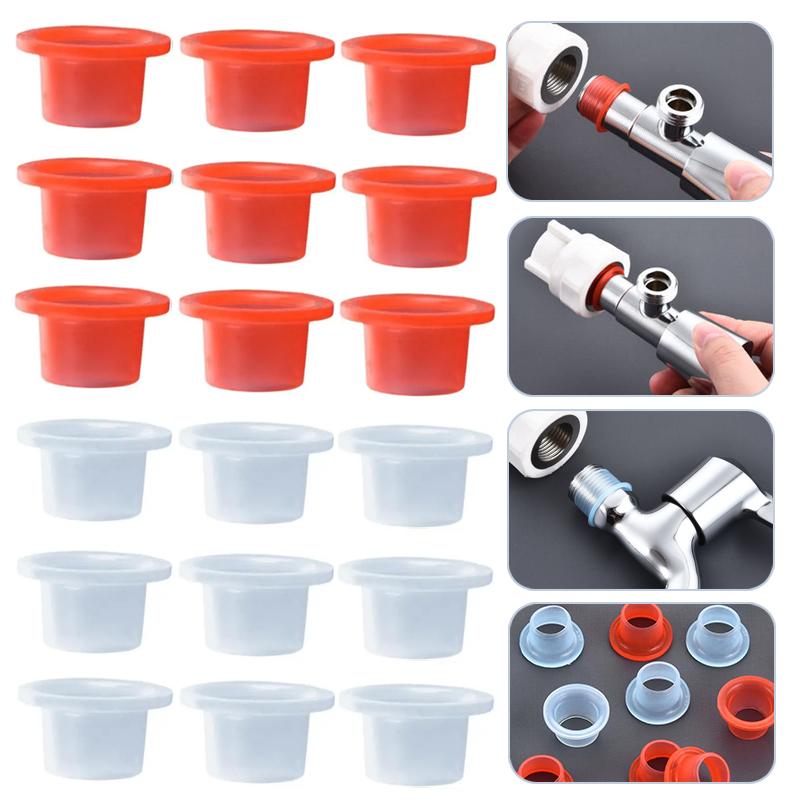 400Pcs Silicone Faucet Leak-proof Sealing Gasket Pipe Triangle Valve Washer Tap Hose Prevent Dripping Leakage Plug Teflon Ta