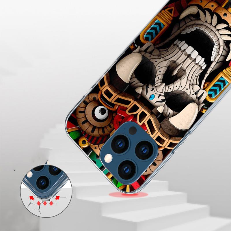 Mayan Stone Totem Pole Phone Case For iPhone 17 Air 16 15 Plus 11 14 Pro Max 13 Mini 12 7 8 + SE Pattern Art Customized Cover 17