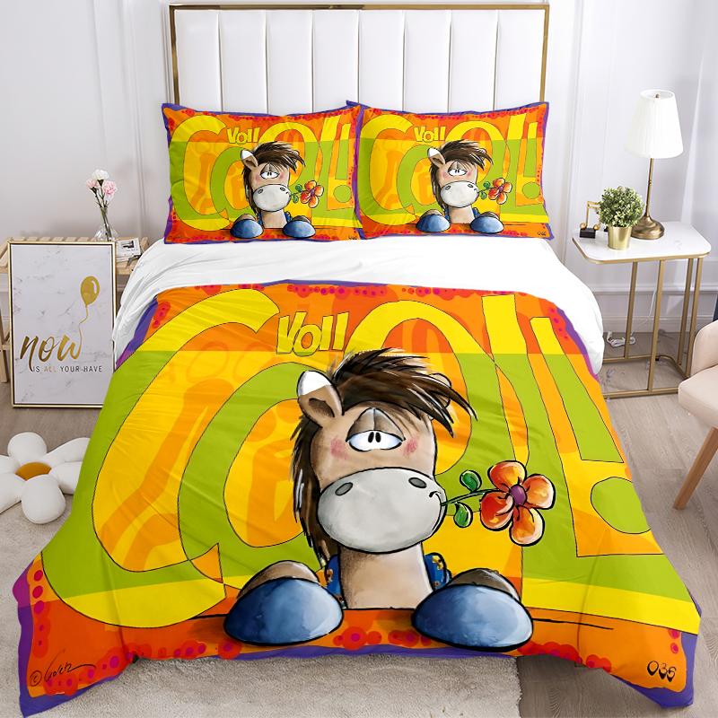 3Pcs Wild Horse Artwork Bedding Sets For All Sizes New 3D Printed Bed Cover Comforter Duvet Cover Pillowcase Bedroom Decoration