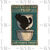 Домашние животные Черный кот Салфетка Повседневная Книга Животное Обезьяна Пьющий Жестяная Железная Картина Ванная Спальня Гостиная Металлическая Табличка Настенный Декор