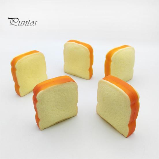 Stress Relief Squeeze Toy 1/2Pcs Simulated Toast Toy, Sliced Bread Sensory Soft Stretchy Fake Food Fidget for Kids Teens Adults Decompression Toys