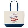 Tote Bag - PLANETEE - Éboueur Meilleur Du Monde - Fond Bleu - Coton 40 X 45 Cm - Grand Format