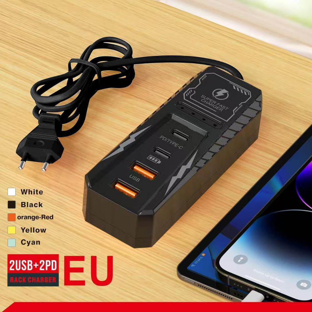Розетка-зарядное устройство USB с несколькими портами, настенное зарядное устройство на 4 порта, универсальная сетевая планка питания для телефона