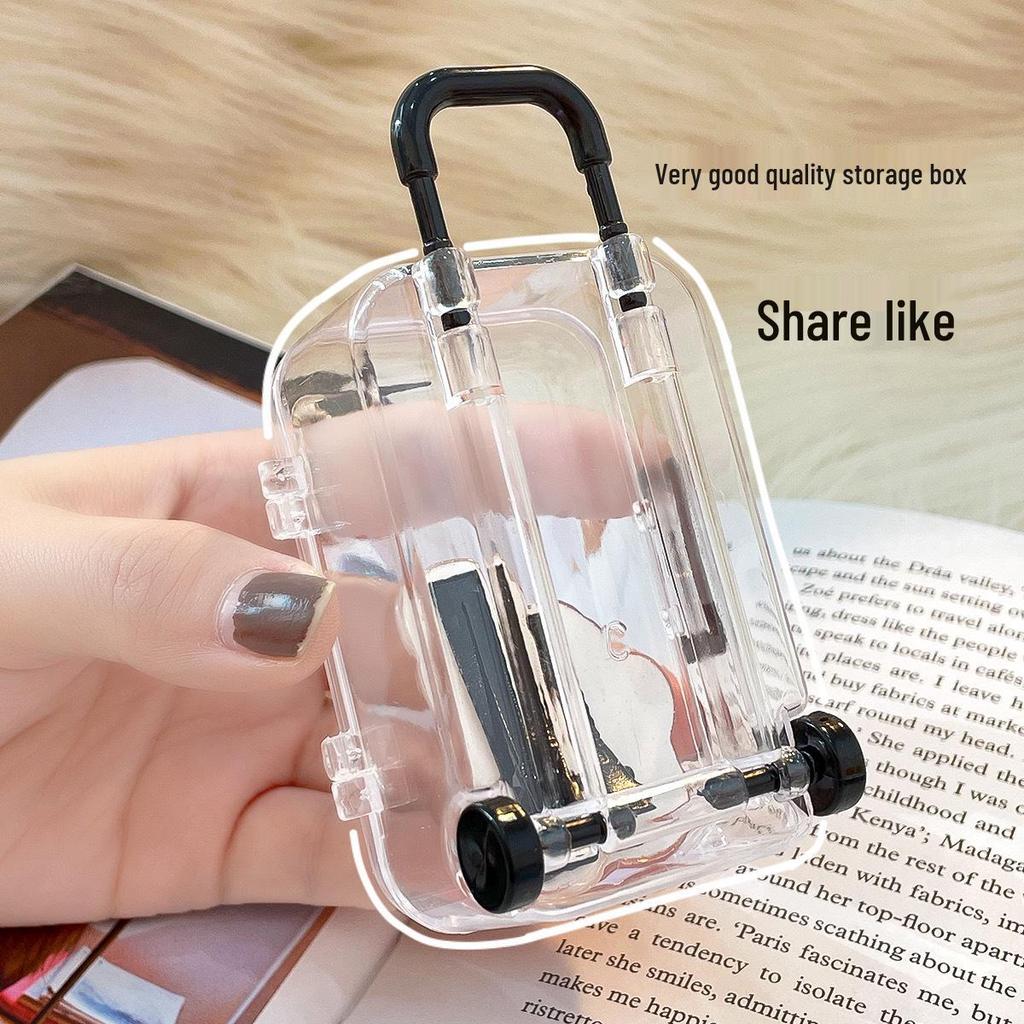 Transparent Hair Accessories and Jewelry Organizer Trolley Case