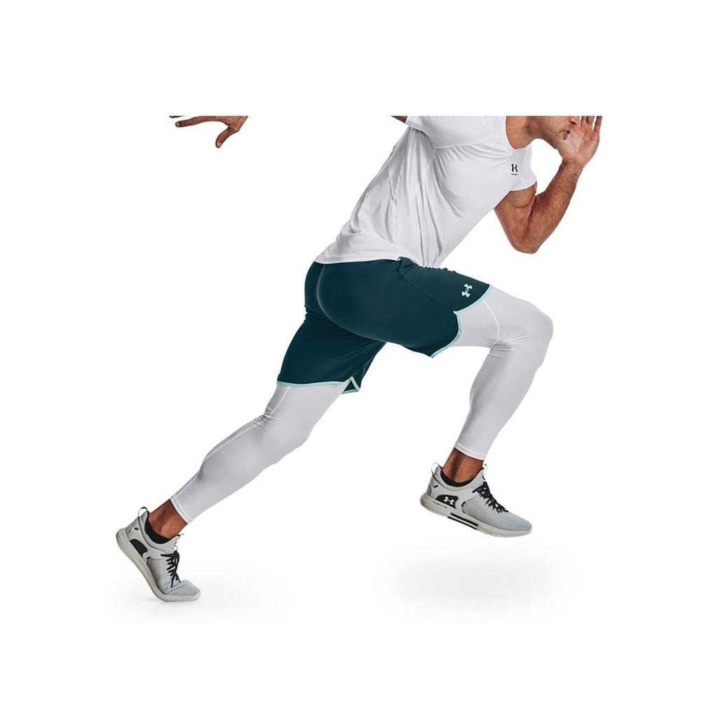 Under Armour HeatGear Compression Solid Fitted Workout Pants Men Bottoms White 1361586-100