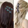 4/6 шт. Плетеные заколки для волос из искусственного хрустального камня, Стразы, Декор в виде бабочек, Блестящие