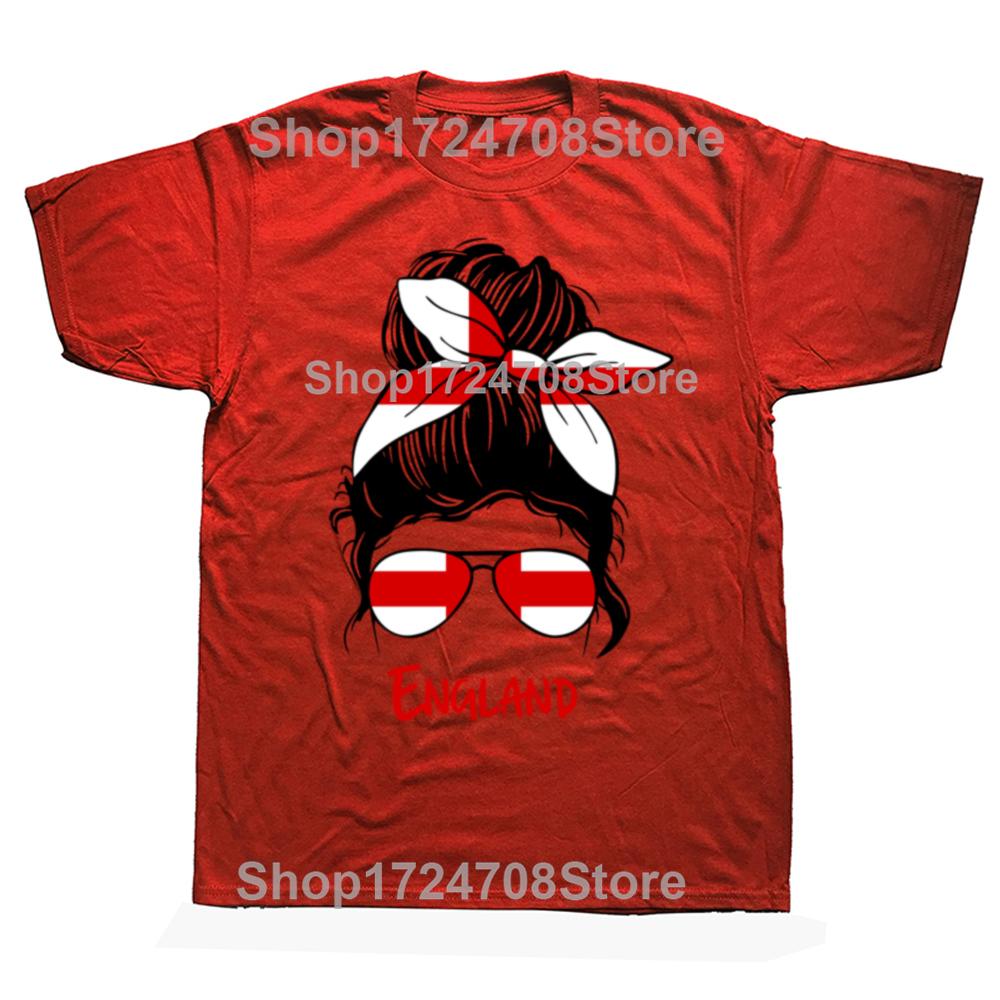 Funny England English Girl British Woman Flag Tshirts Men Womens Fashion Casual Tshirt 100 Cotton Loose Oversized T Shirt