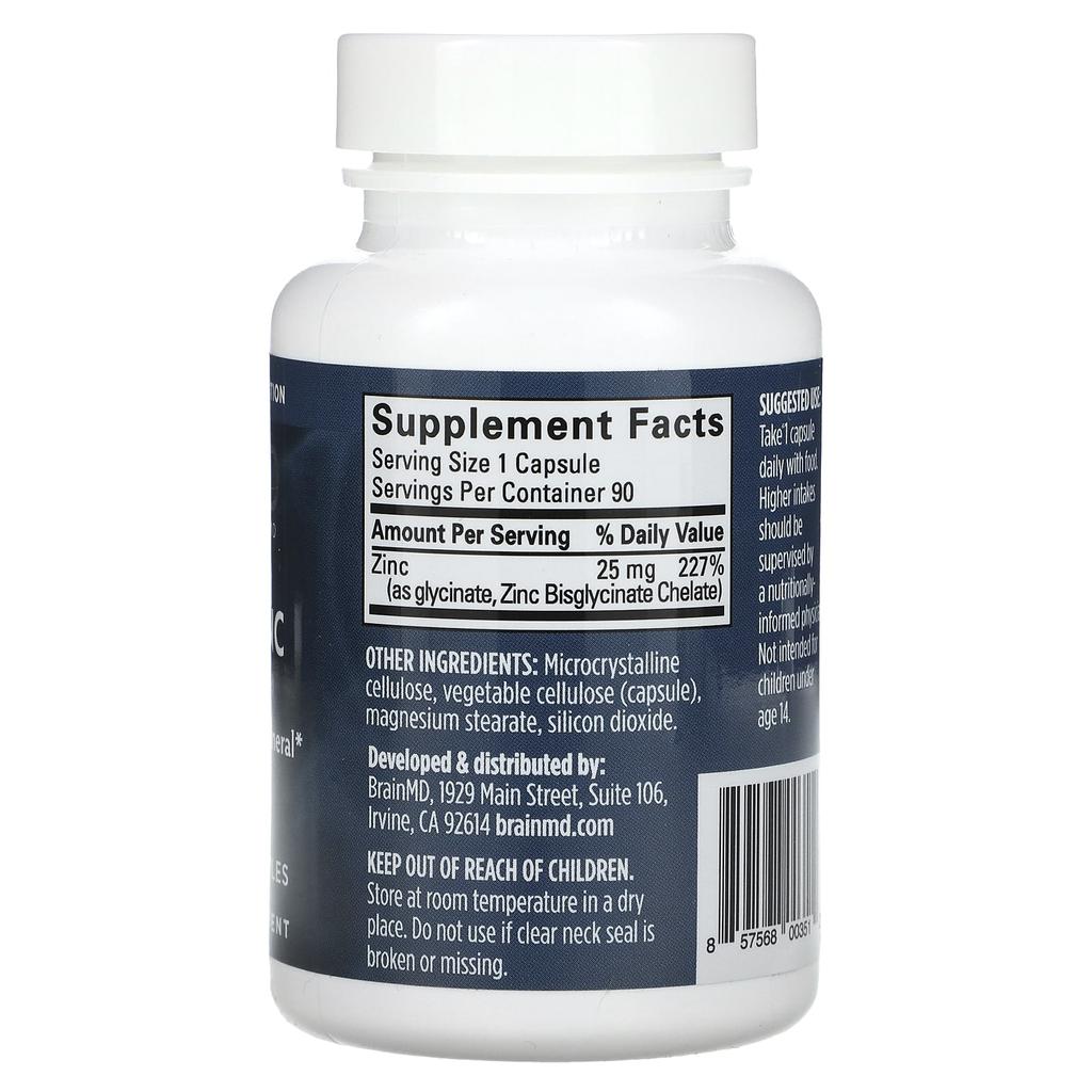 Neuro Zinc (Zinc Bisglycinate Chelate), 25Mg, 90 Veggie Caps