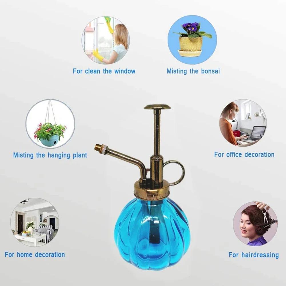 1 шт. Стеклянная бутылка-распылитель для полива, винтажная бронзовая пластиковая верхняя помпа для полива стеклянная бутылка-распылитель Plant Mister для домашних растений