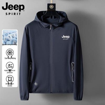 Jeep Мужская легкая солнцезащитная куртка с капюшоном