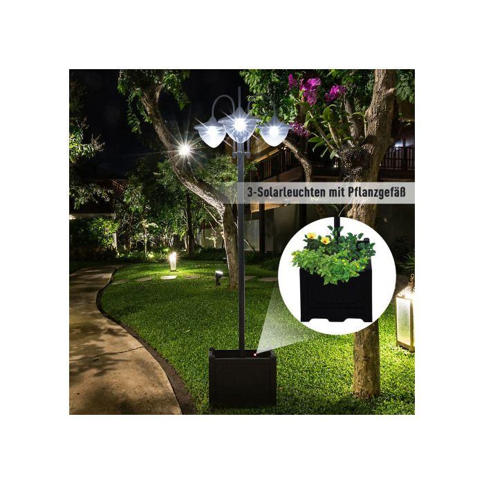 Lanterne solaire - MUVOE - Set de 3 - Métal - 60x55x189 cm