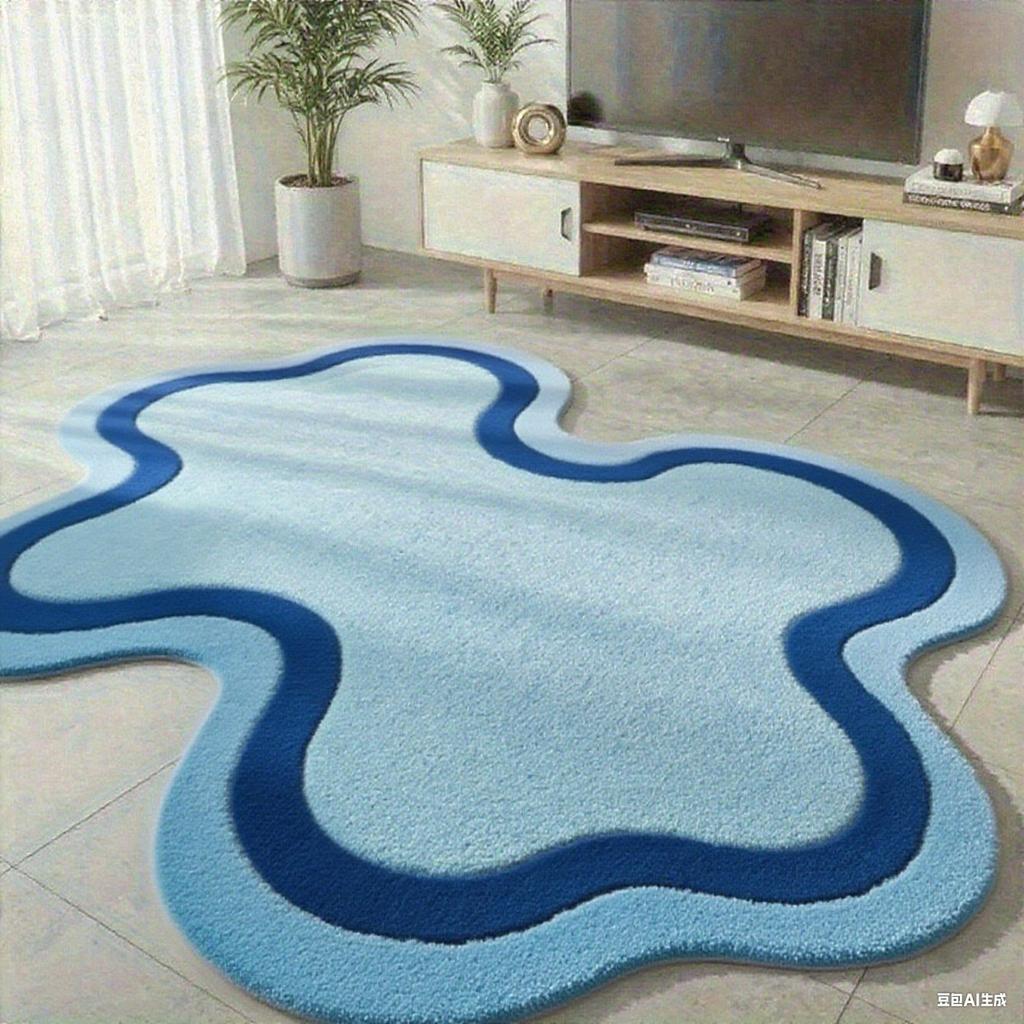 Modern Minimalist Carpets For Living Room Fluffy Soft Study Rug Irregular Shapes Bedroom Decor Pink Carpet Thick Plush Floor Mat