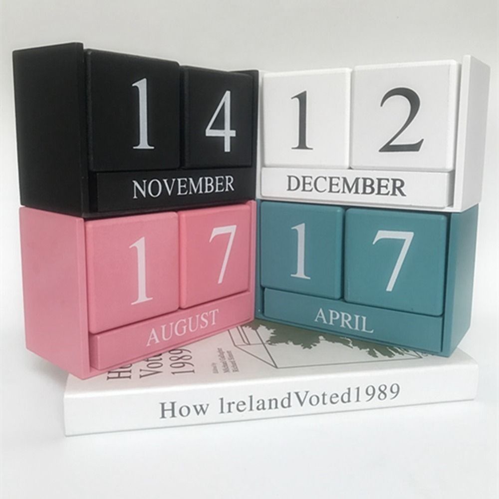 Pastoral Style Building Blocks Calendar Eternal Blocks Cube Calendar  Desktop
