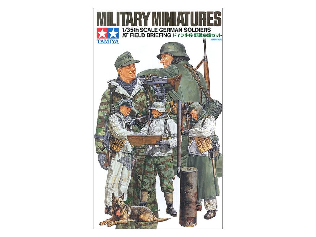 Tamiya 1/35 Военная миниатюра Серия Нет. 212 Немецкая армия Пехотный полевой конференц-набор Пластиковая модель 35212