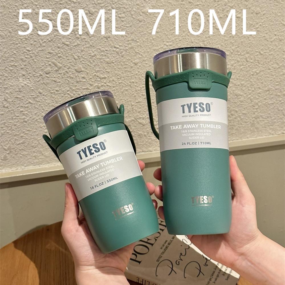 Термос-бутылка Tyeso 550/710 мл для автомобиля, кружка-термос из нержавеющей стали с трубочкой, вакуумная колба, сохраняет холод и тепло, термокружка