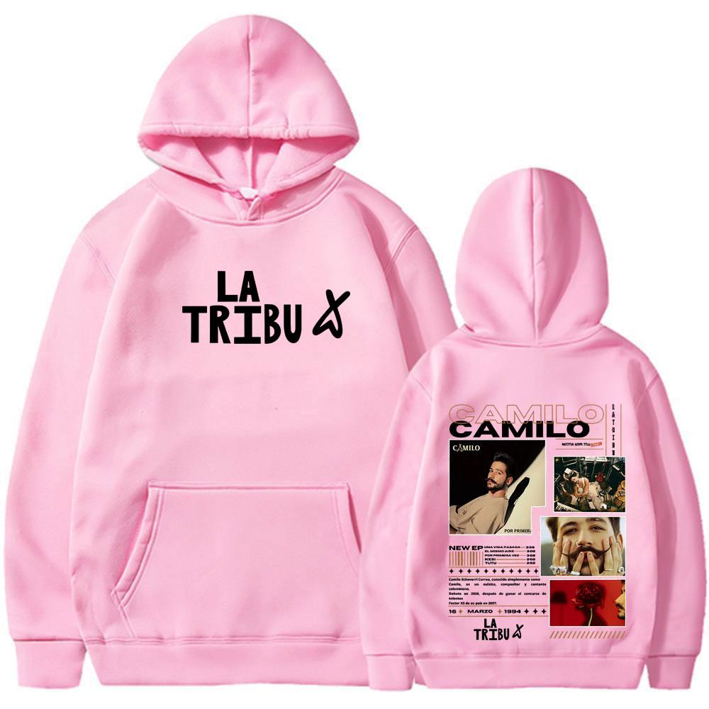 Rapper Camilo Nvestro Lugar Feliz Tour Hoodie Men Women Hip-hop Loose Casual Pullover Long Sleeves High Quality Man Sportswear