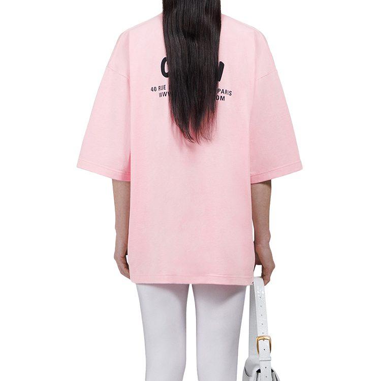 Balenciaga Футболка женская розовая 620941TIVG91900