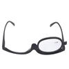 Magnifying Makeup Glasses Eye Flip Down Lens Fashionable Makeup Single Sided Glasses Black(+1.50 )