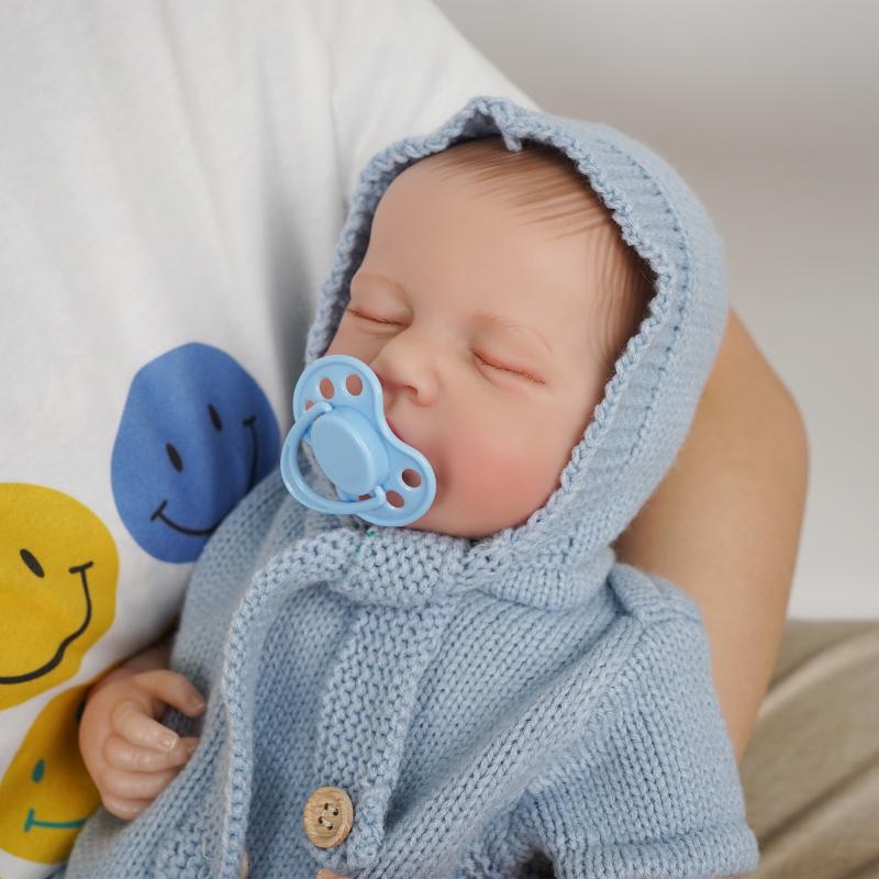 45 Cm Cloth Body Reborn Toddler Dolls LouLou Cute Lifelike Sleeping Newborn Babies Doll for Boy Hand Draw Hair Simulation Dolls Children's Day Present