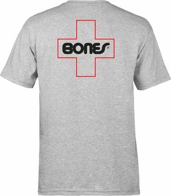 Powell Peralta BONES SWISS OUTLINE POCKET Футболка для скейтборда ПЕПЕЛЬНО-СЕРЫЙ Унисекс Футболка