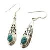 [P3766] - Turquoise 'Heaven' Silver Earrings - 30x9 Mm