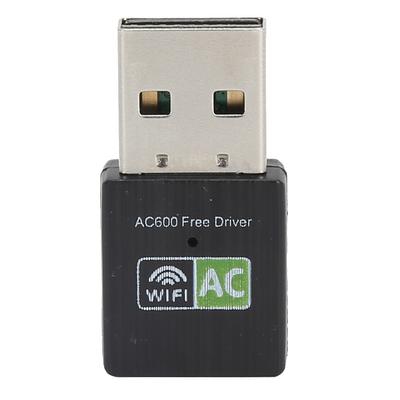 USB-адаптер Wi-Fi, приемник Ethernet, 600 Мбит/с, 2,4 ГГц/5 ГГц, двухдиапазонная беспроводная сетевая карта, черный