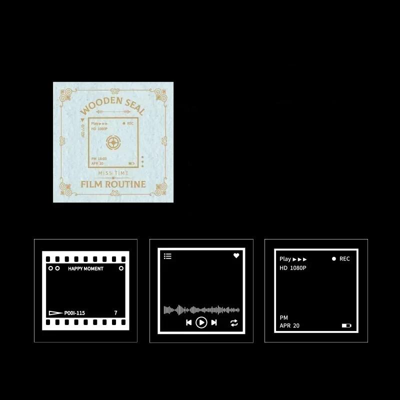 3 Style/set Retro Wooden Stamp Retro European Asethetic Lace Floral Star Wooden Stamp for Student DIY Decorative Scrapbook