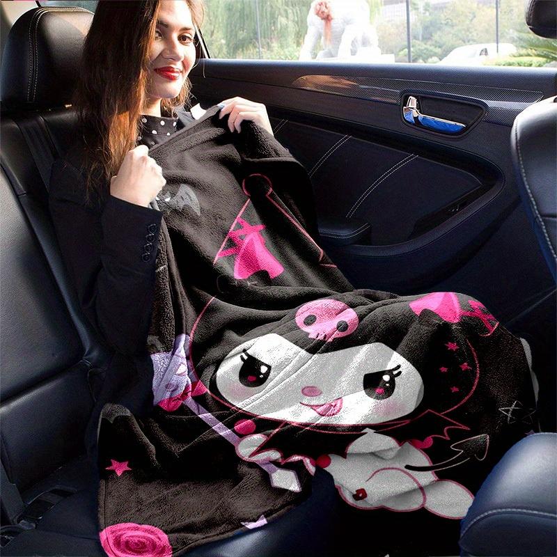 1pc, Sanrio Cute Vampire Bunny Home Decor Flannel Blanket: Perfect Gift for Bedroom, Living Room, Travel, Camping, Car, Beach, Office Nap, Ideal Sofa