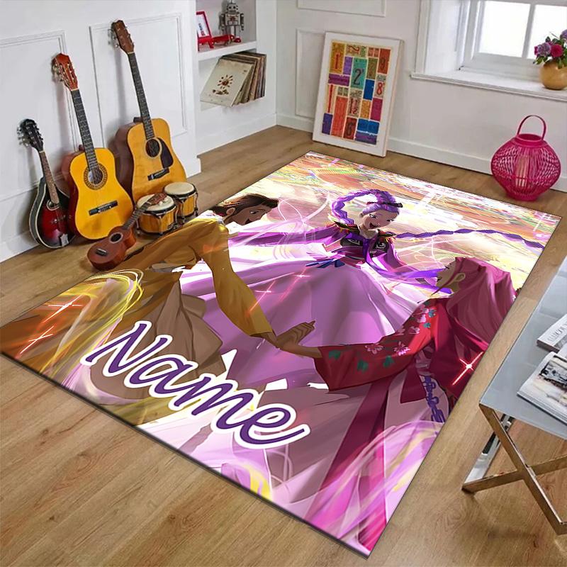 Custom KPop Demon Hunters Mat Personalized Name, Polyester Washable Indoor Entryway Rug, Gift for Christmas, Easter, Thanksgiving Day