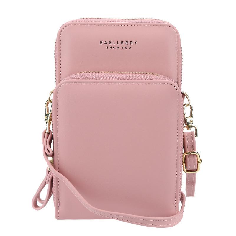 Baellerry Womens Wallet Pu Leather Large Capacity Zipper Crossbody Phone Bag For Daily Use