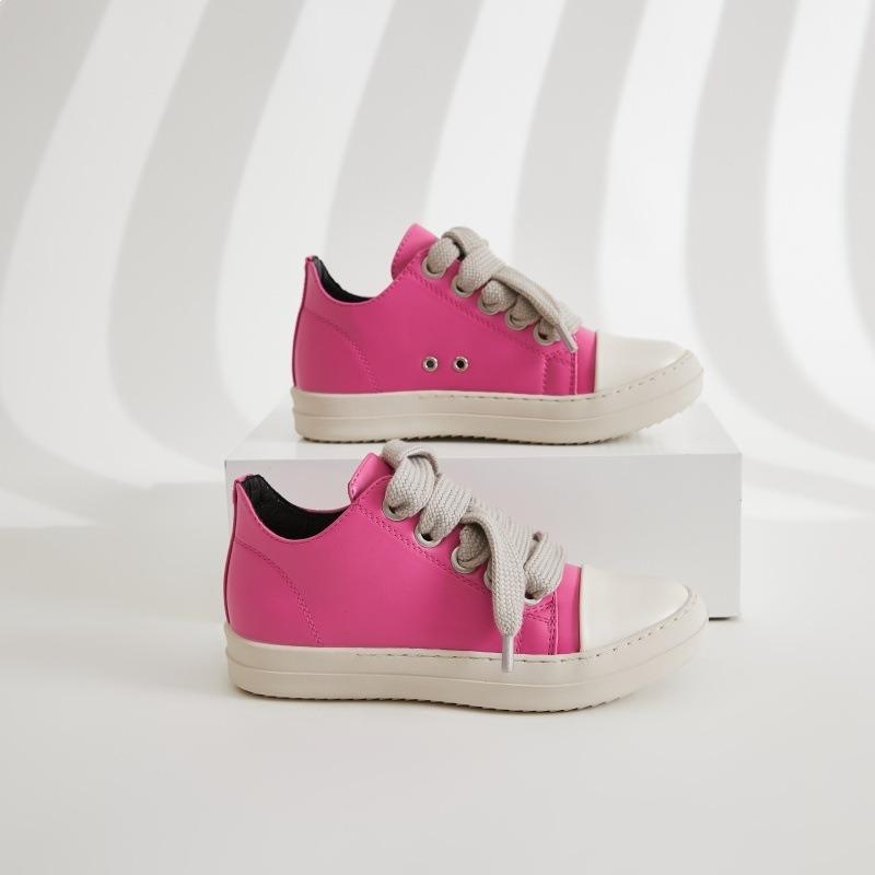 Little White Shoes Women's Thick Shoelaces Personalized Trendy Shoes Platform Sewing Line Candy Color Women's Shoes Couple Board Shoes Cool