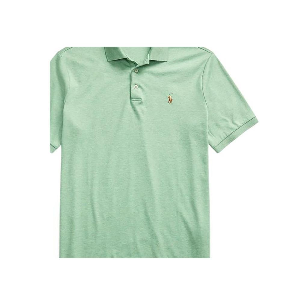 Polo Ralph Lauren Slim Fit Хлопковая однотонная рубашка поло с коротким рукавом Мужские топы Зеленый MNPOKNI1N821593-300
