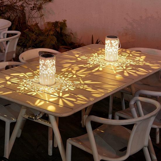 Solar Lantern Outdoor Hanging Light Hollow Pattern Design Automatic On/Off IP54 Waterproof Easy Installation Solar Outdoor Patio Light