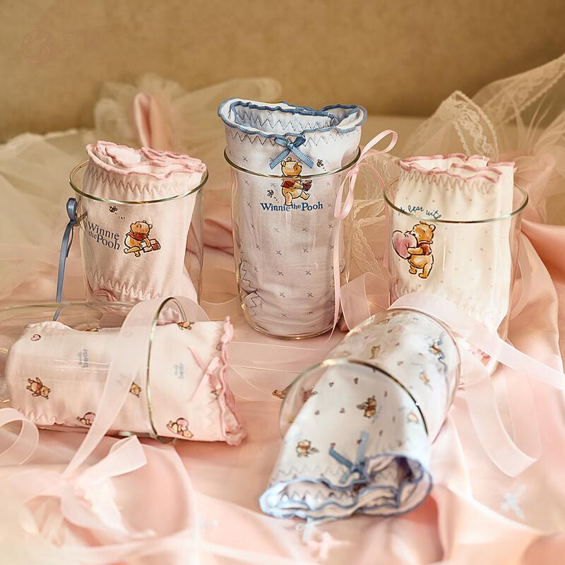 GONGDIE Дисней Винни Пух Женские трусы средней посадки антибактериальные (5-Pack)