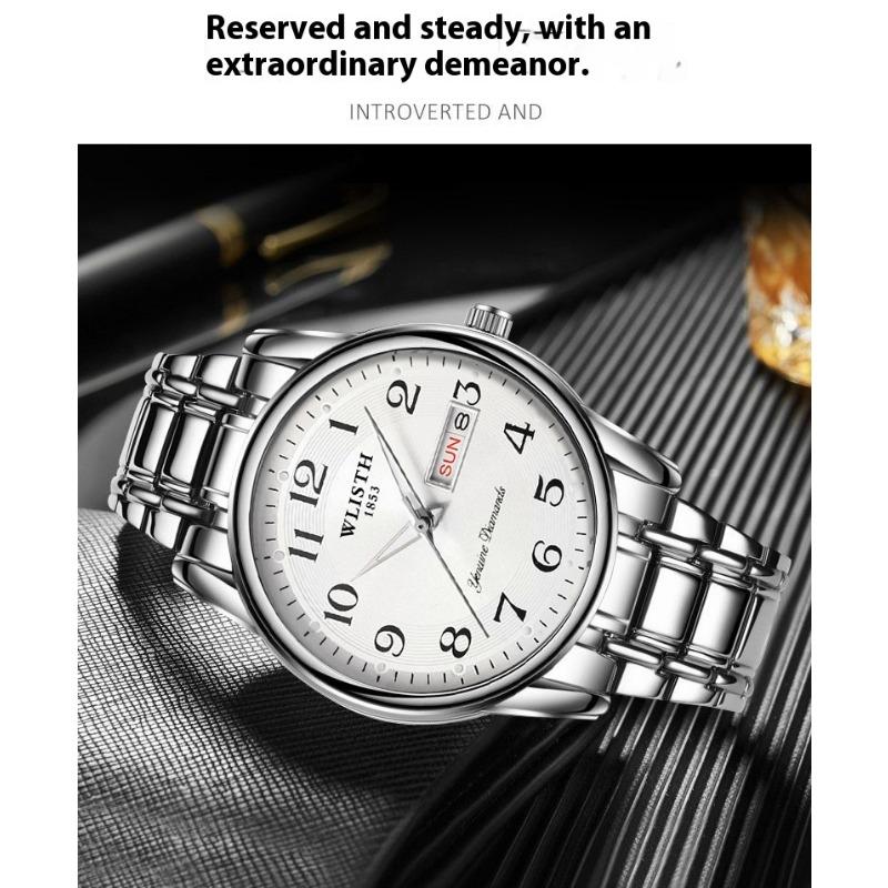 Модные мужские часы от ведущего бренда, двойной календарь, светящиеся, водонепроницаемые, кварцевые, цифровые наручные часы