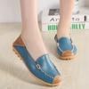 Spring and Summer New Plus Size Single Shoe Cowhide Mother Shoes Nurse Shoes Flat Bottom Casual Comfortable Bean Women's Shoes