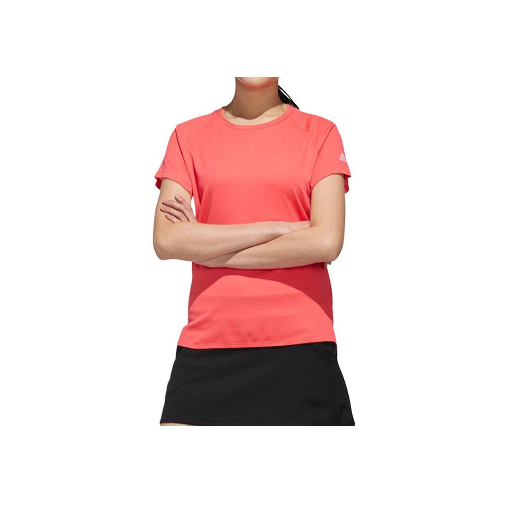 Adidas Удобный круглый вырез пуловер короткий рукав футболка женские топы оранжевый розовый DQ2948