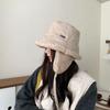 1Pc Strap Windproof Fisherman Hat Versatile Ear Protection Warm Bucket Hat Velvet Lamb's Wool