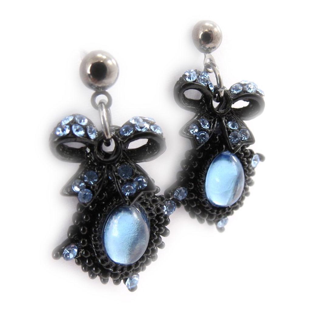 Les Trésors De Lily [J7164] - Designer Earrings 'Carmen' Blue Black