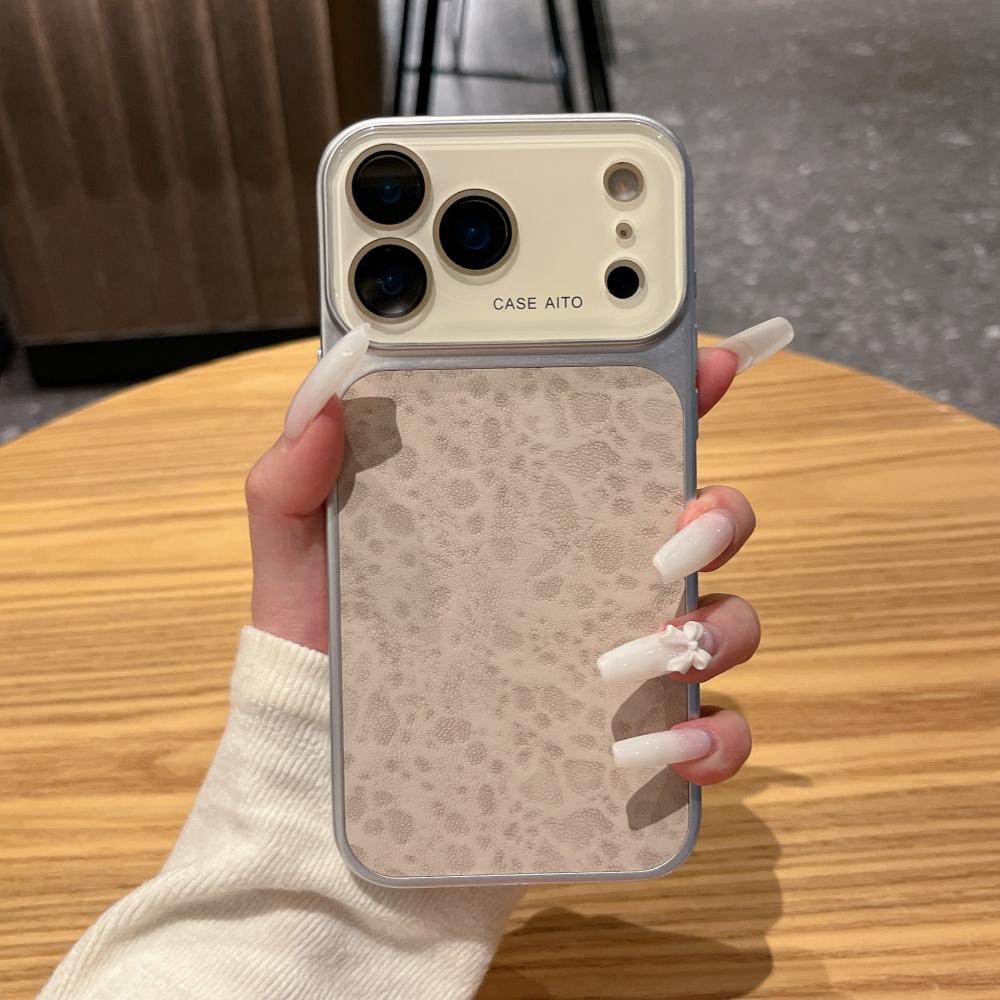 Матовый чехол для телефона с текстурой леопардового принта из ПУ для iPhone 17 16 15 14 Pro Max, противоударный, с полным бампером, прозрачная защита объектива камеры