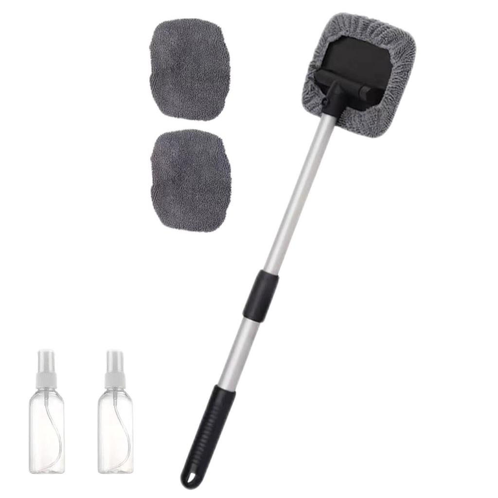 Car Windshield Cleaning Tool With Telescopic Handle And Microfiber For Spotless Glass